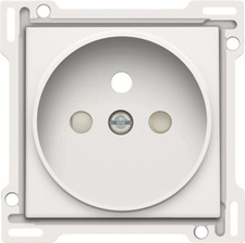 [NIK_154-66101] afwerkingsset, white steel, stopcontact inbouwdiepte 21mm Niko 154-66101