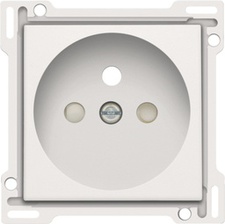 [NIK_154-66601] afwerkingsset, white steel, stopcontact inbouwdiepte 28,5mm Niko 154-66601