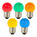 [CBO_143753] lampe LED de fête E27 1W multi-couleur IP44 (5 pièces)